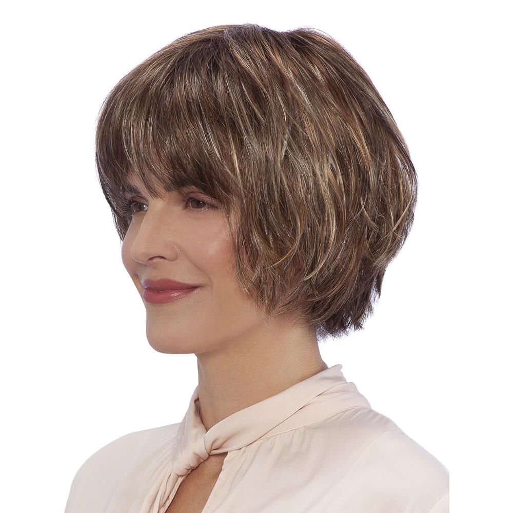 Perücke Sally von trendhair in Haselnussmix, hell gesträhnt