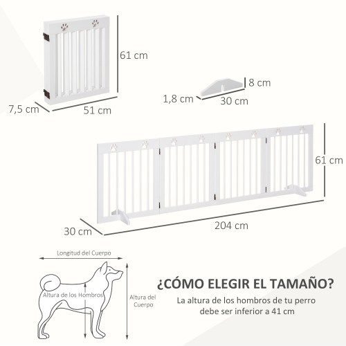 Portão de segurança dobrável PawHut, branco