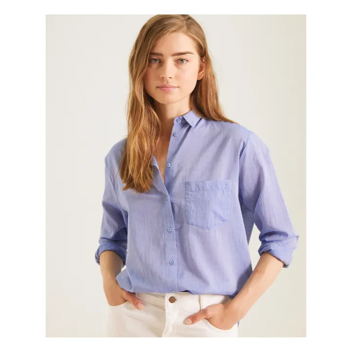 Sacrécoeur Chemise Manon Voile de Coton | Bleu