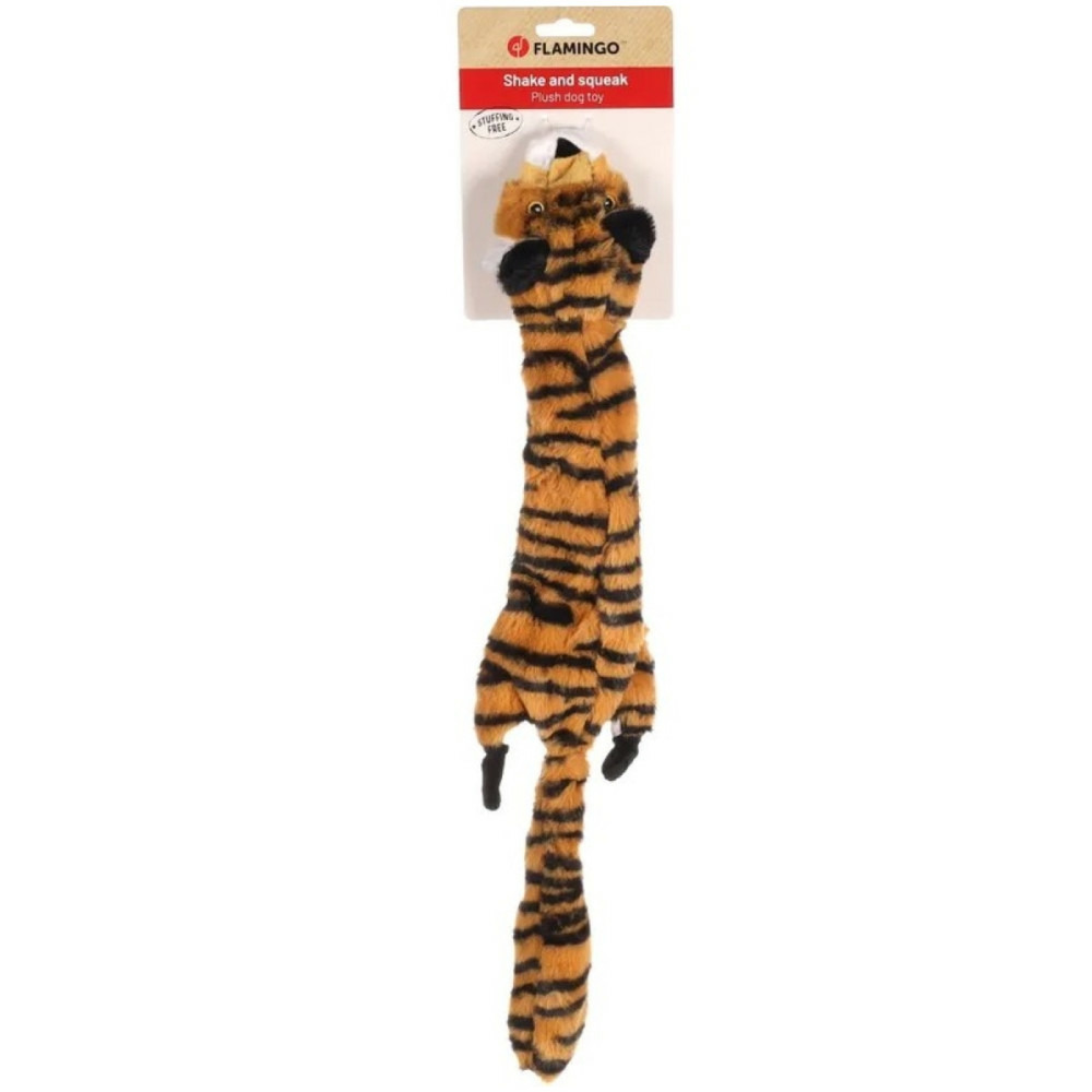 Jouet tigre orange 56 cm pour chien