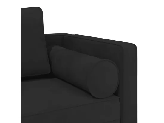 Prolenta Premium - Chaise longue avec coussins noir velours
