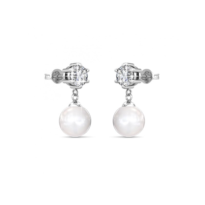 Boucles d'oreilles Pauline - Argenté et Cristal