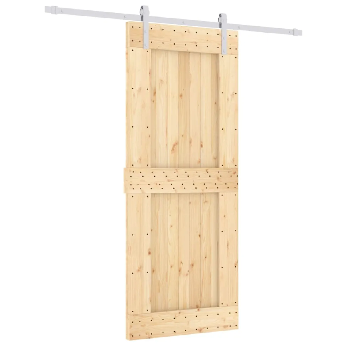 vidaXL Porte coulissante avec quincaillerie - Pin massif