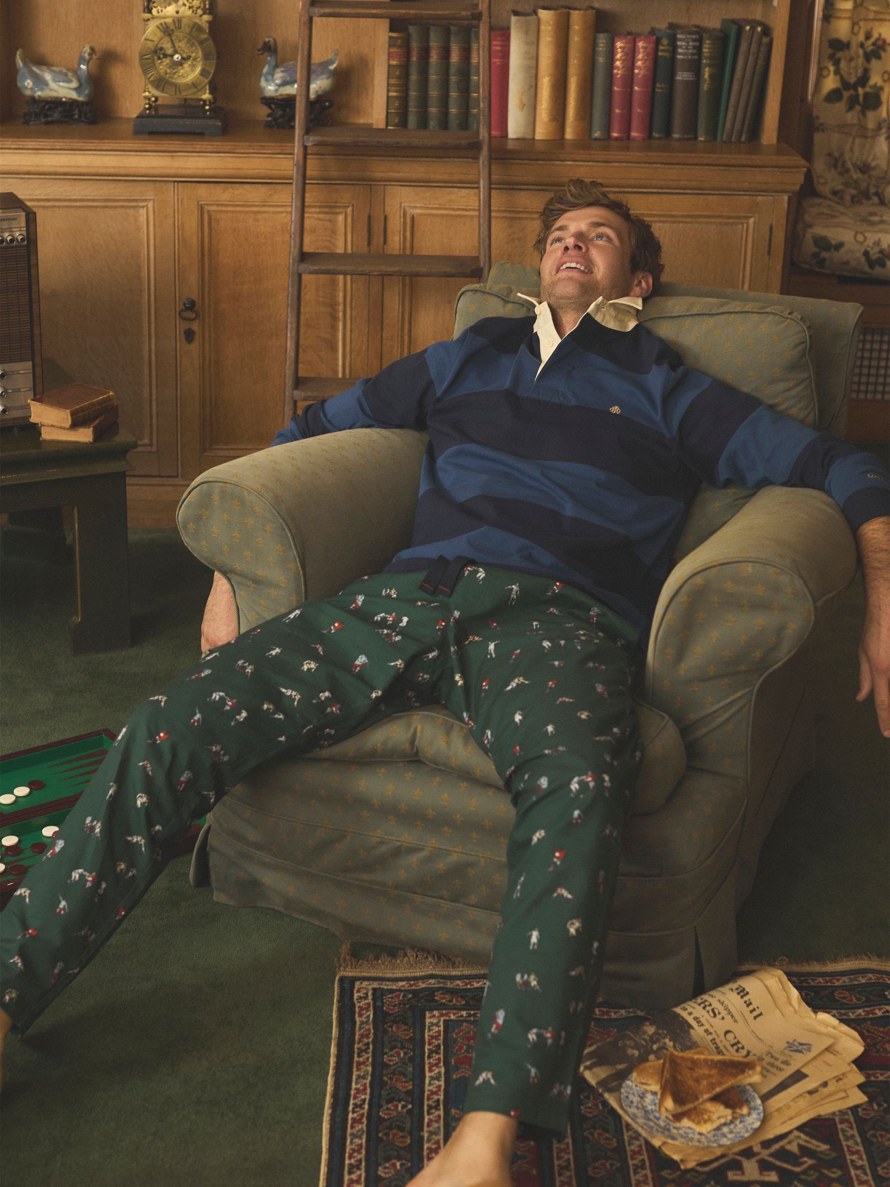 Groen - Joules Dozer pyjamabroek