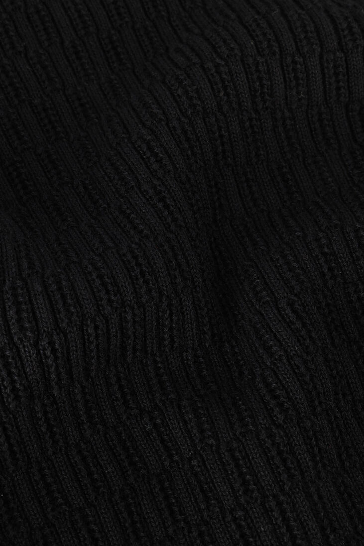 VANILIA zwarte vanilia trui top rib stitch