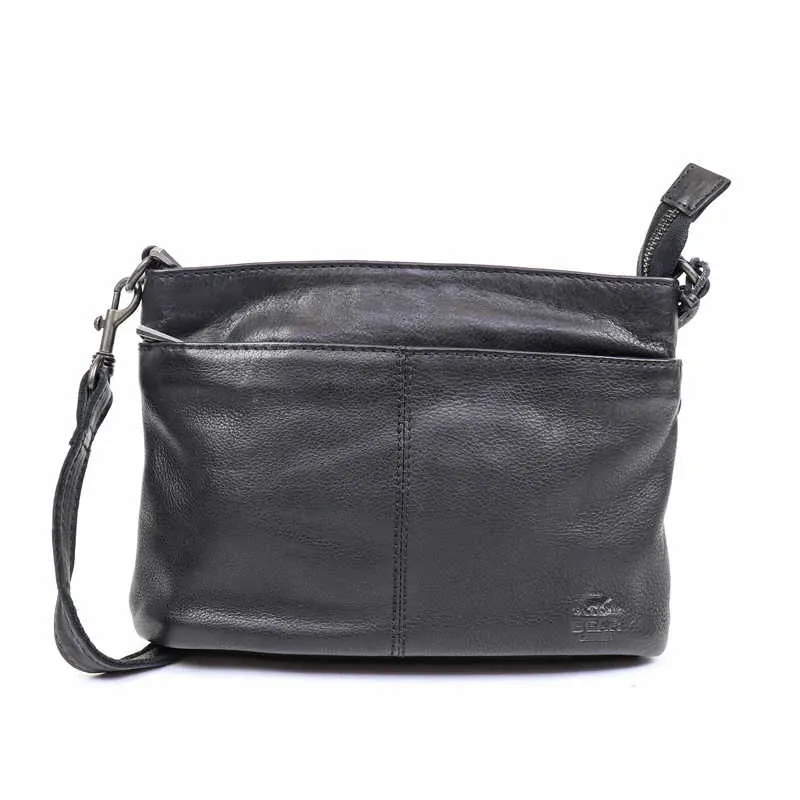 BEAR DESIGN Umhängetasche Schwarz Leder