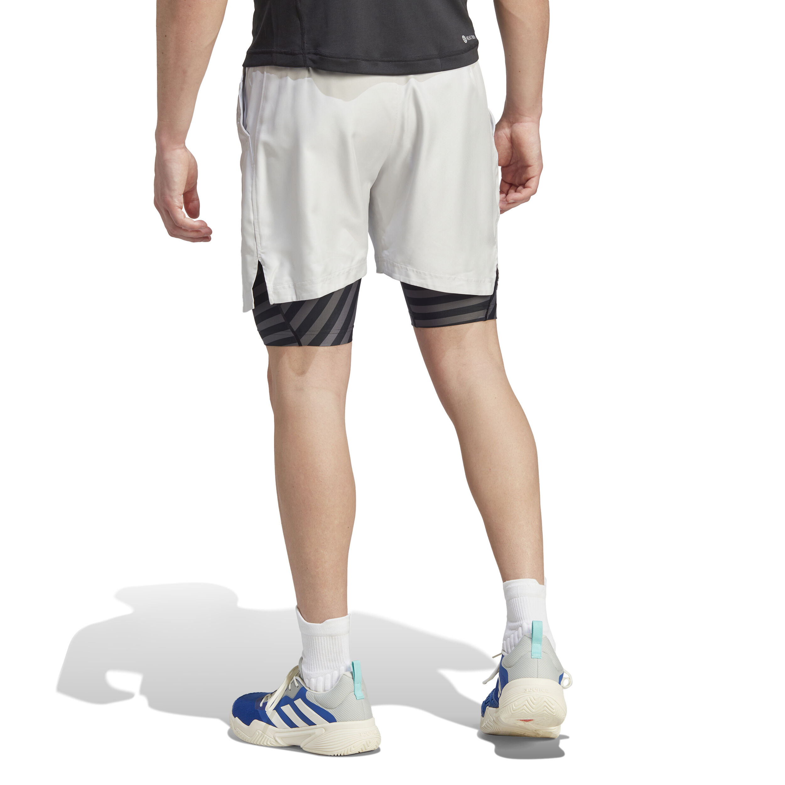 adidas 2in1 Pro Shorts Hommes - Gris Clair , Noir