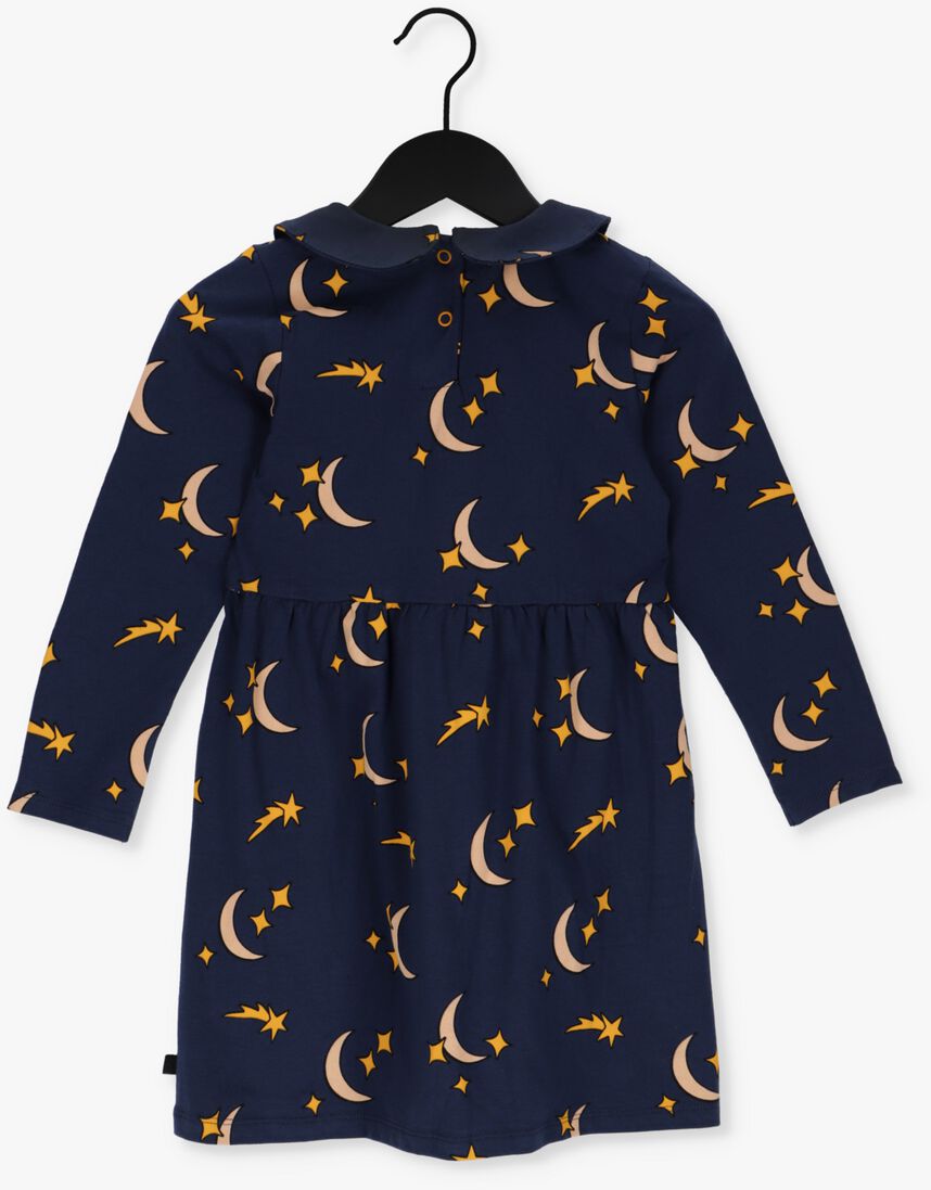 CARLIJNQ donkerblauwe carlijnq midi jurk starry nights -skaterdress with collar