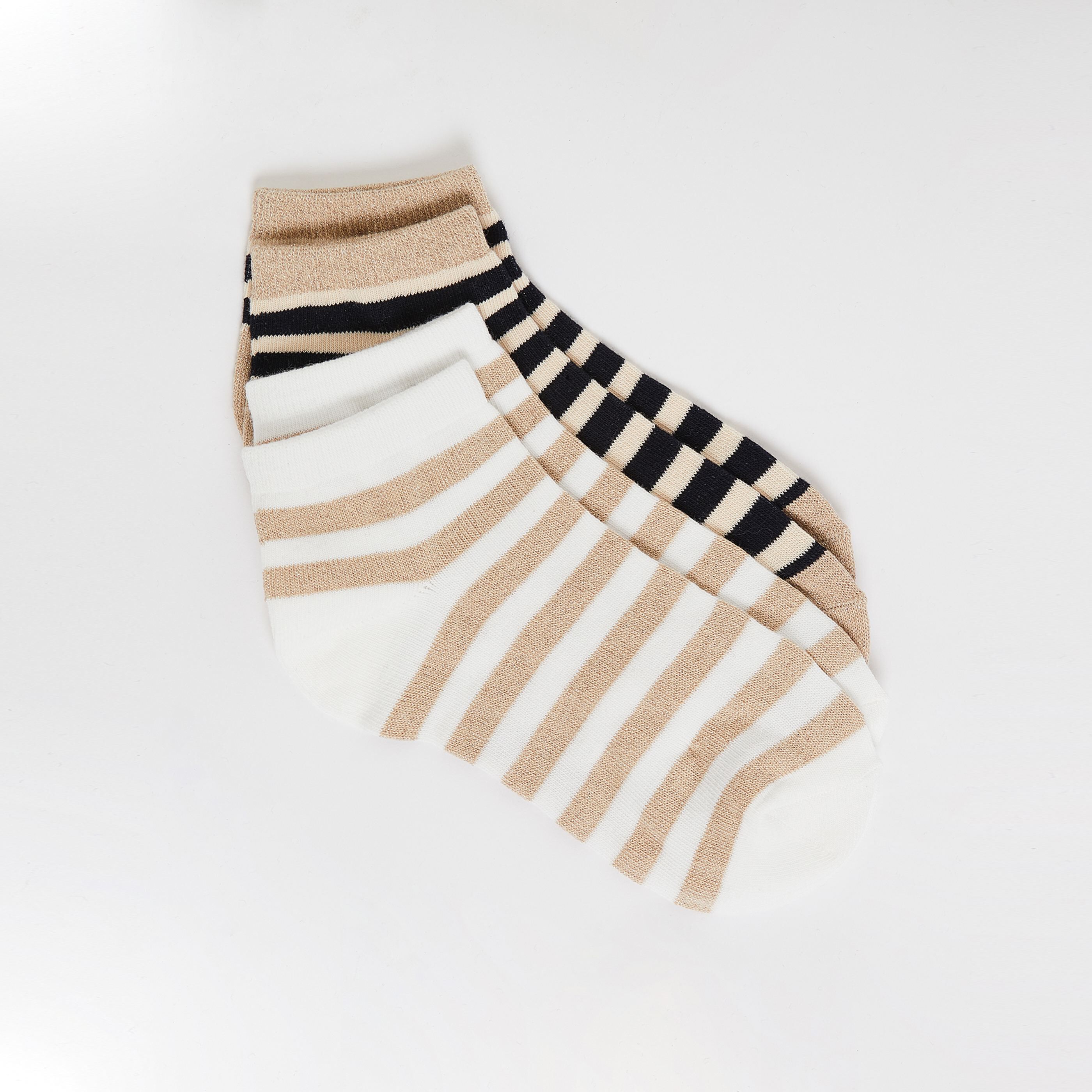 Lot de 2 paires de soquettes à rayures - MARINE