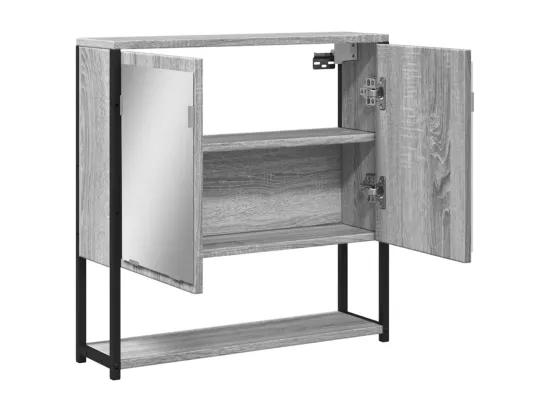 Prolenta Premium - Armoire à miroir de salle de bain sonoma gris bois d’ingénierie