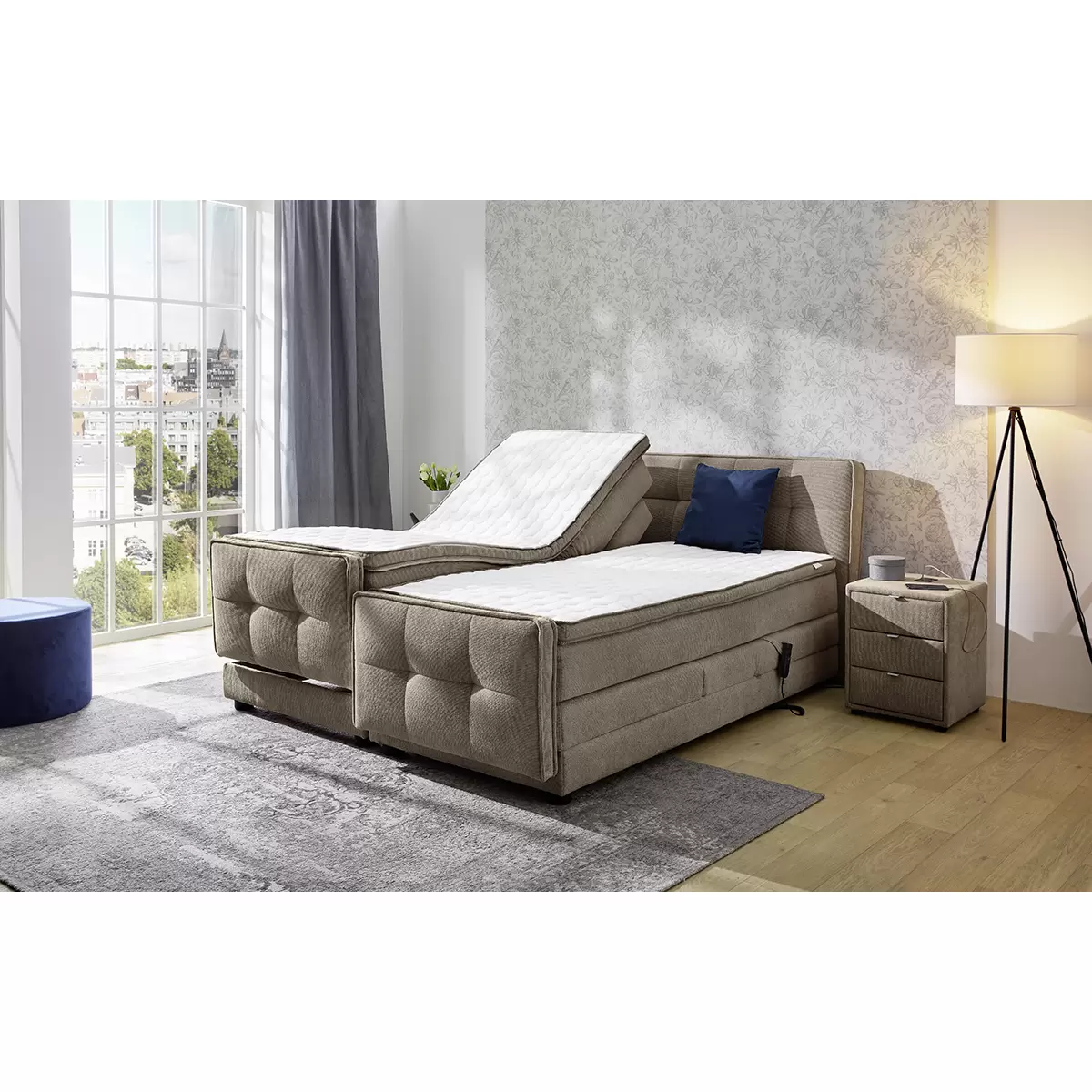 Boxspringbett Paulo 180x200 Hellbraun