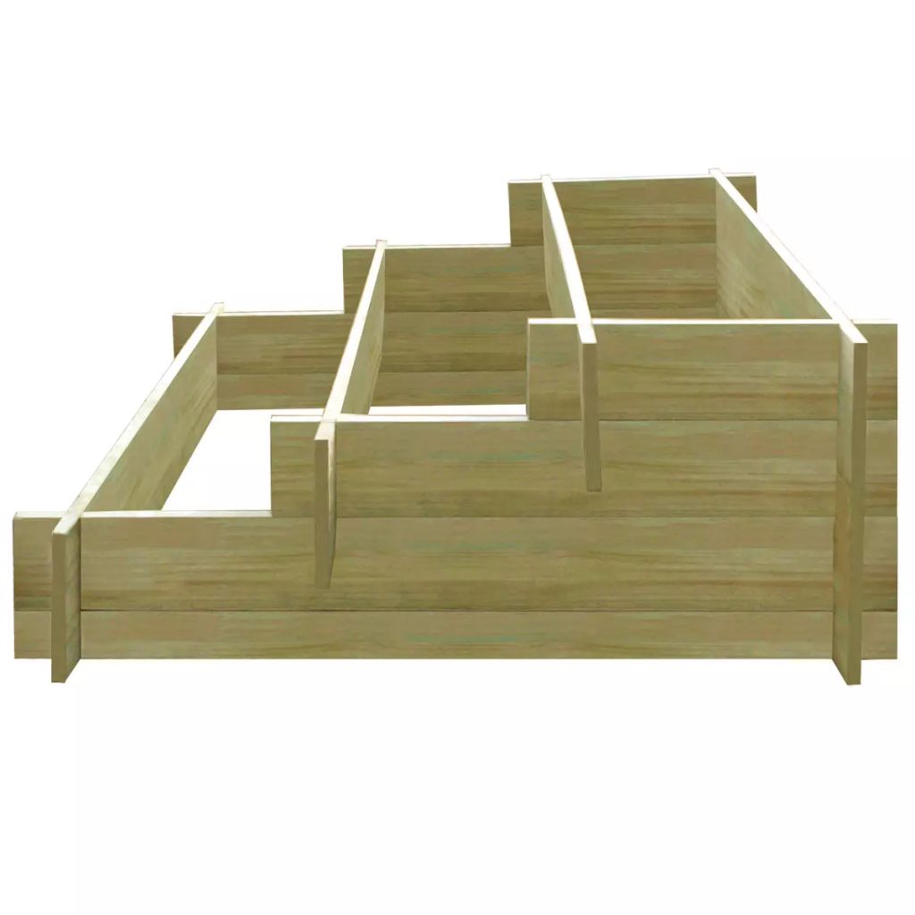 Jardinière à 3 niveau x 90 x 90 x 35 cm jardin plantes fleurs bois imprégné