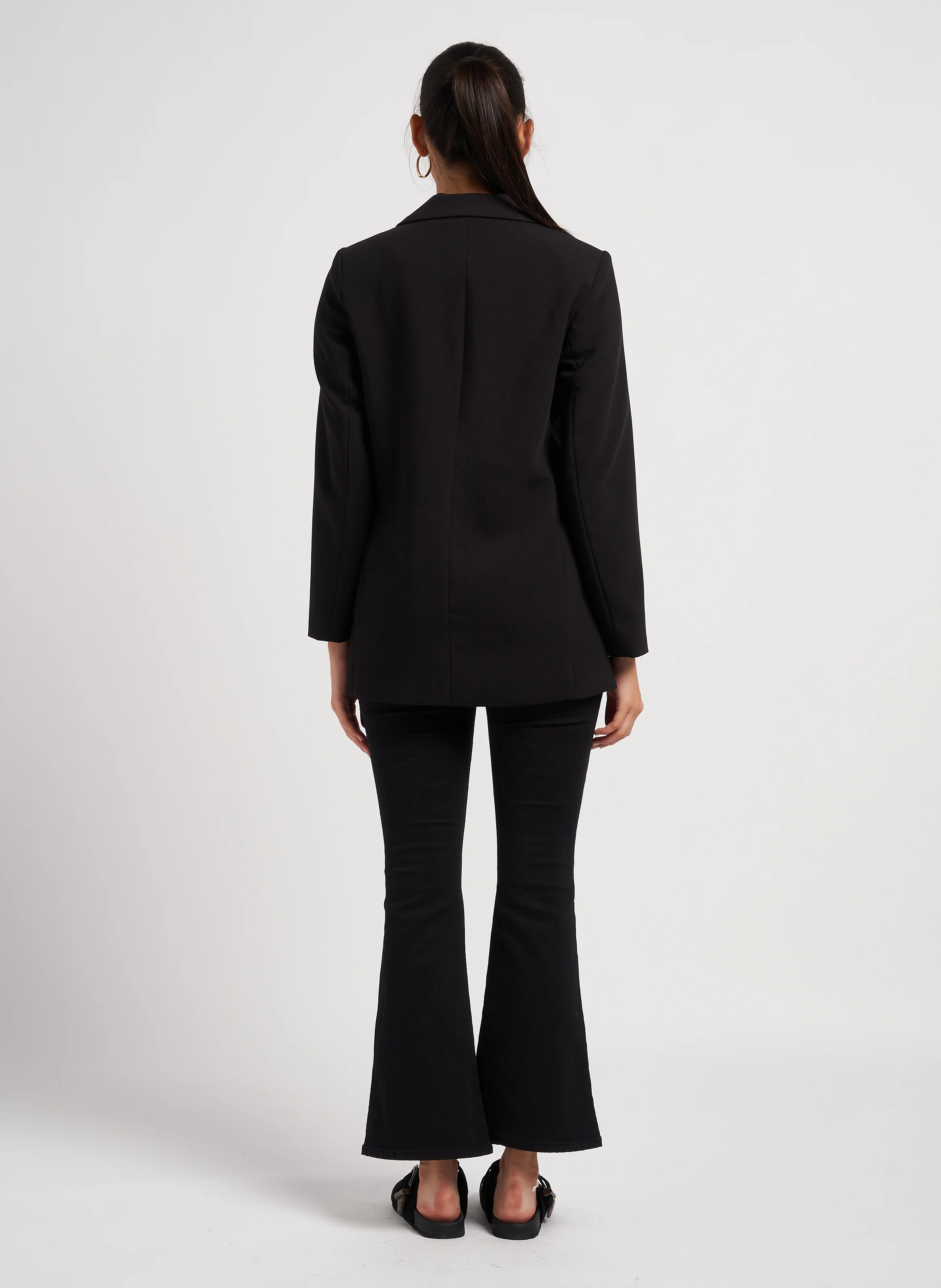 BETTY - Jean flare en coton mélangé| Noir