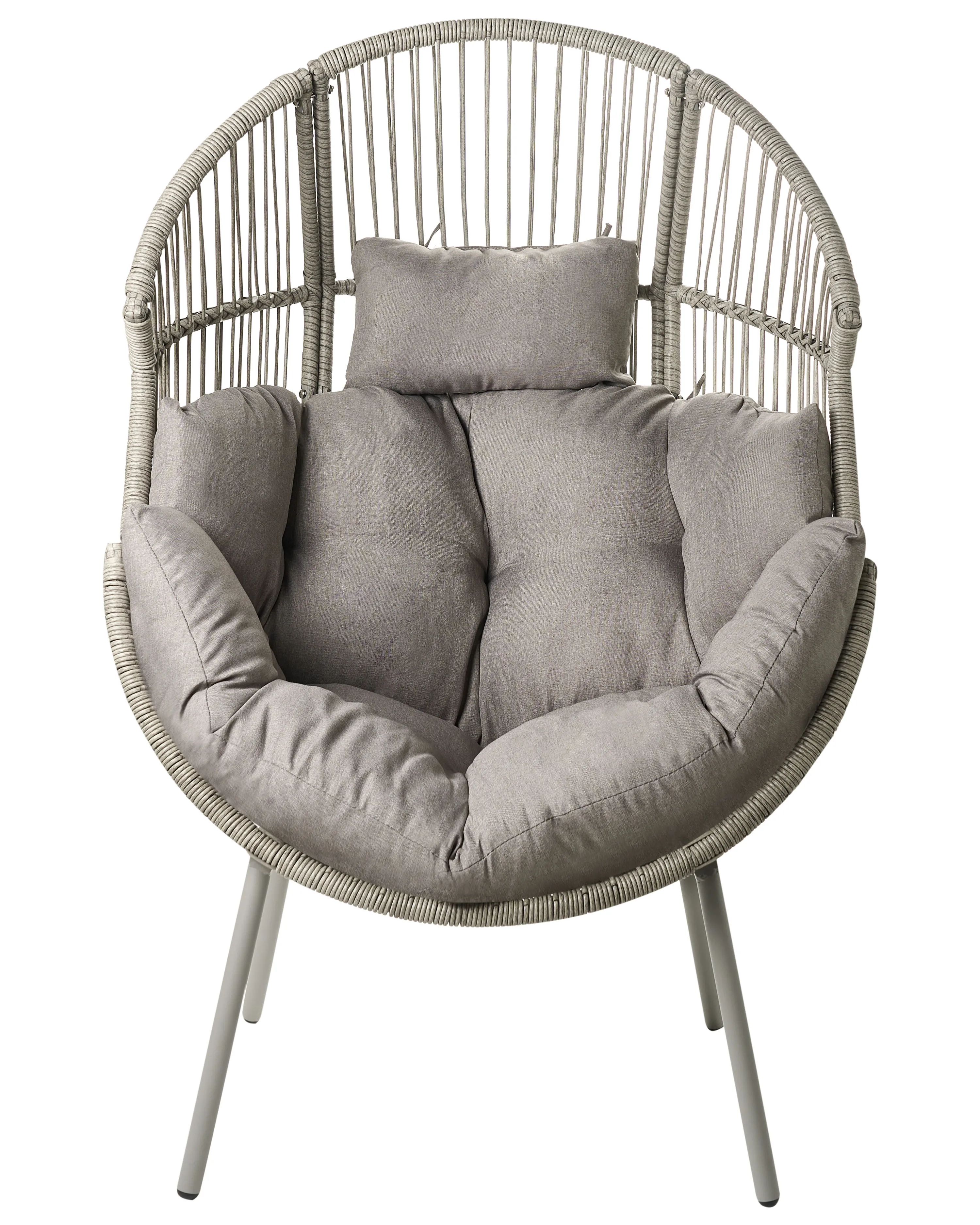 Tuinstoel MURANO PE rotan Grijs