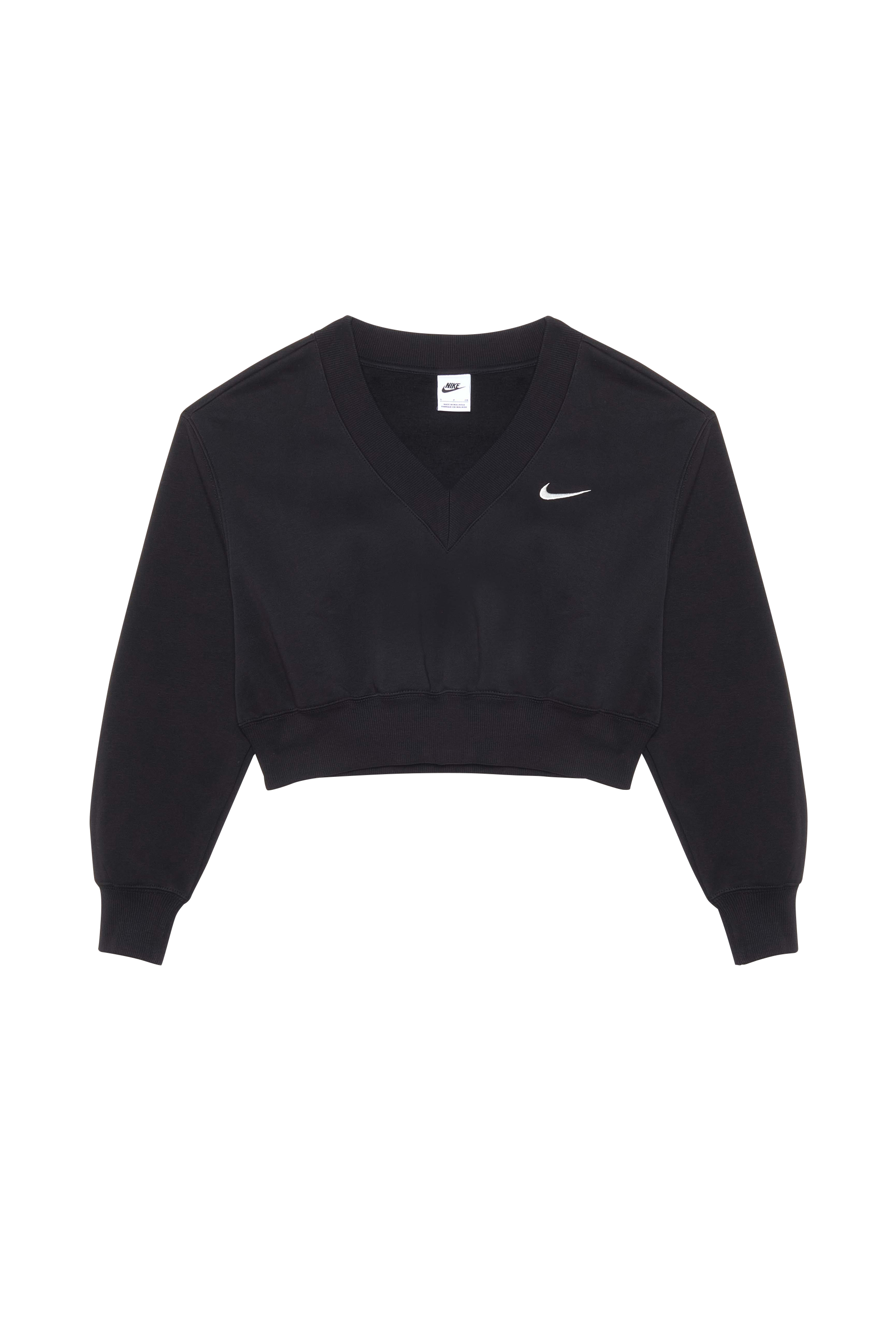 NIKE Sweatshirt W NSW PHNX FLC CROP VNECK Noir