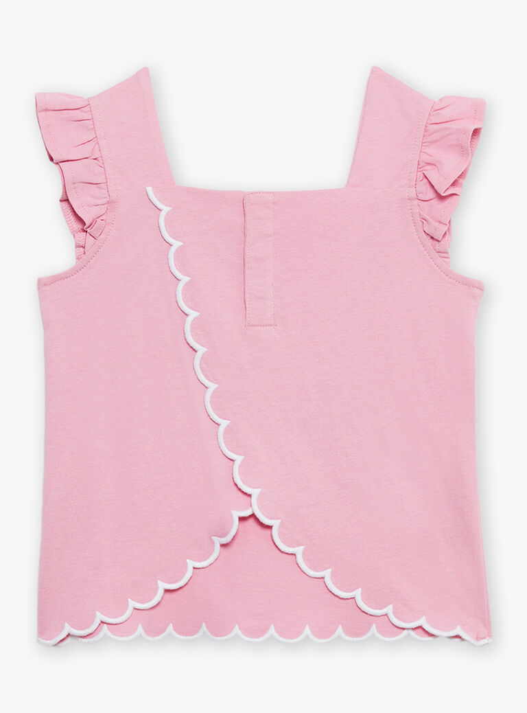 T-shirt rose à motif fleurs