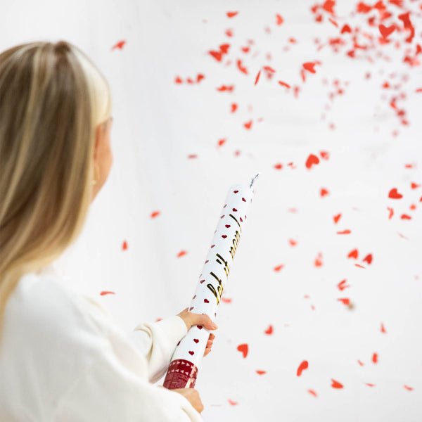 Hartjes Confetti Kanon Rood 60cm