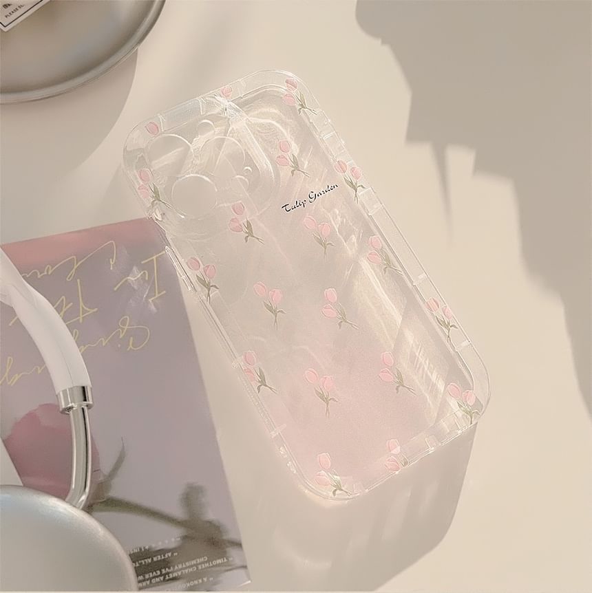 Voor het geval dat - Transparante tulp telefoonhoes - iPhone 16 Pro Max / 16 Pro / 16 Plus / 16 / 15 Pro Max / 15 Pro / 15 Plus / 15 / 14 Pro Max / 14 Pro / 14 Plus / 14 / 13 Pro Max / 13 Pro / 13