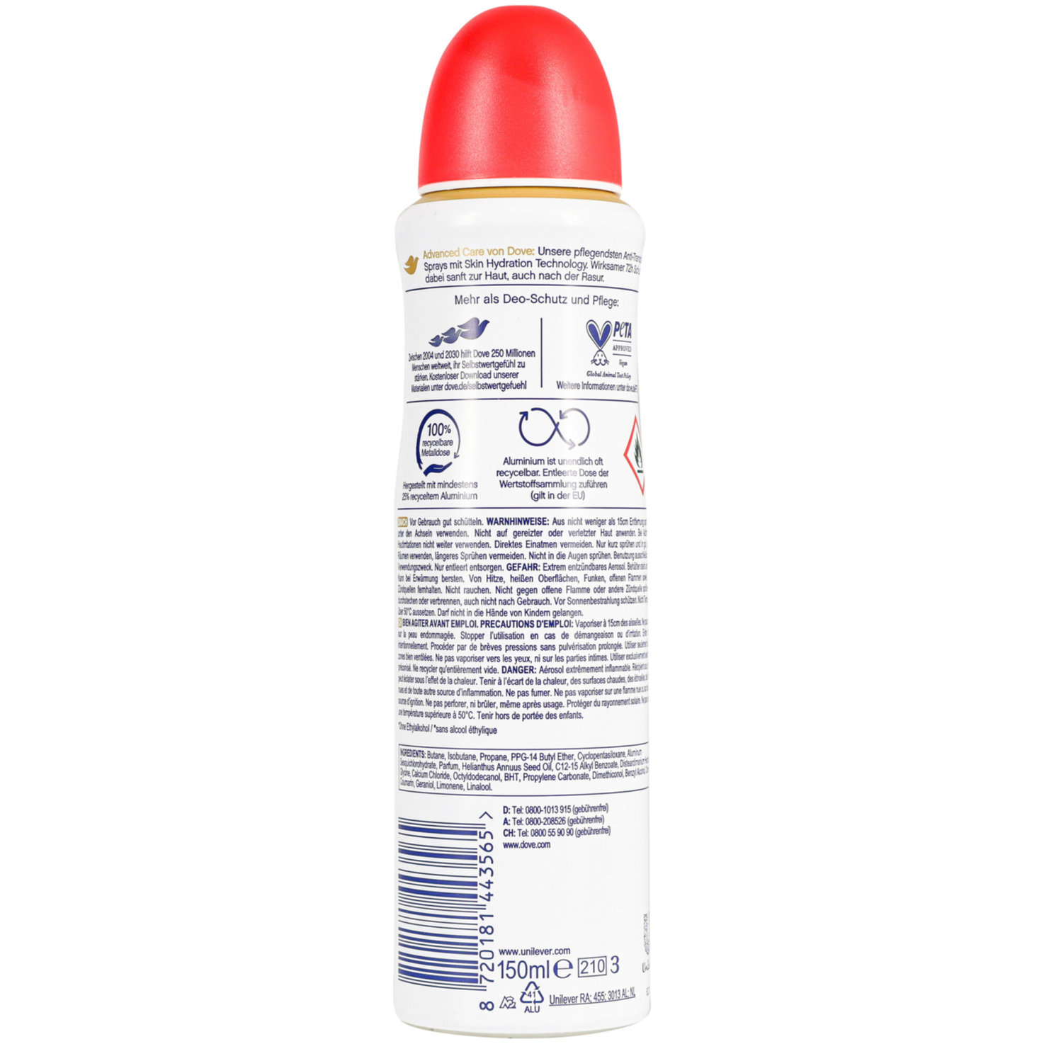 Dove Advanced Care Antitranspirant Spray go fresh Pfirsich & Weiße Blütenduft