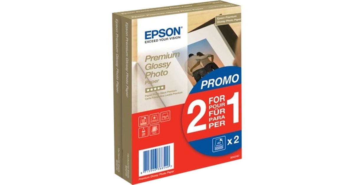 EpsonPremium Glossy Photo Paper S042167 fotopapier  (C13S042167, Duo Pack, Retail)