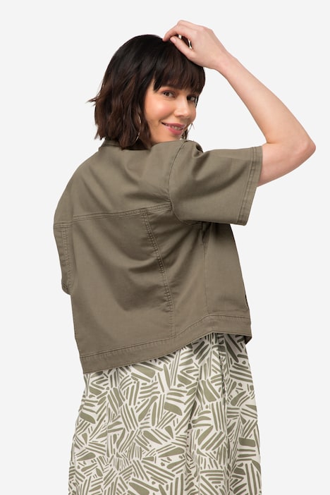 Jeansjacke, oversized, weiter Halbarm