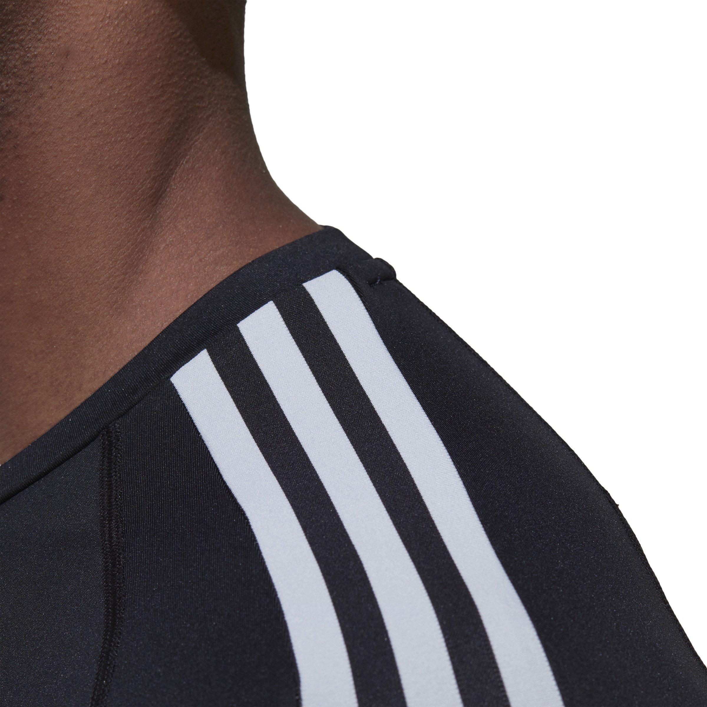 adidas Techfit 3 Stripe Long Sleeve T Shirt Mens