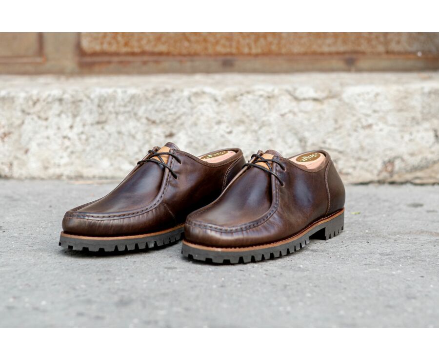 Derbies homme Marron semelle gomme crantée - COLNEY GOMME