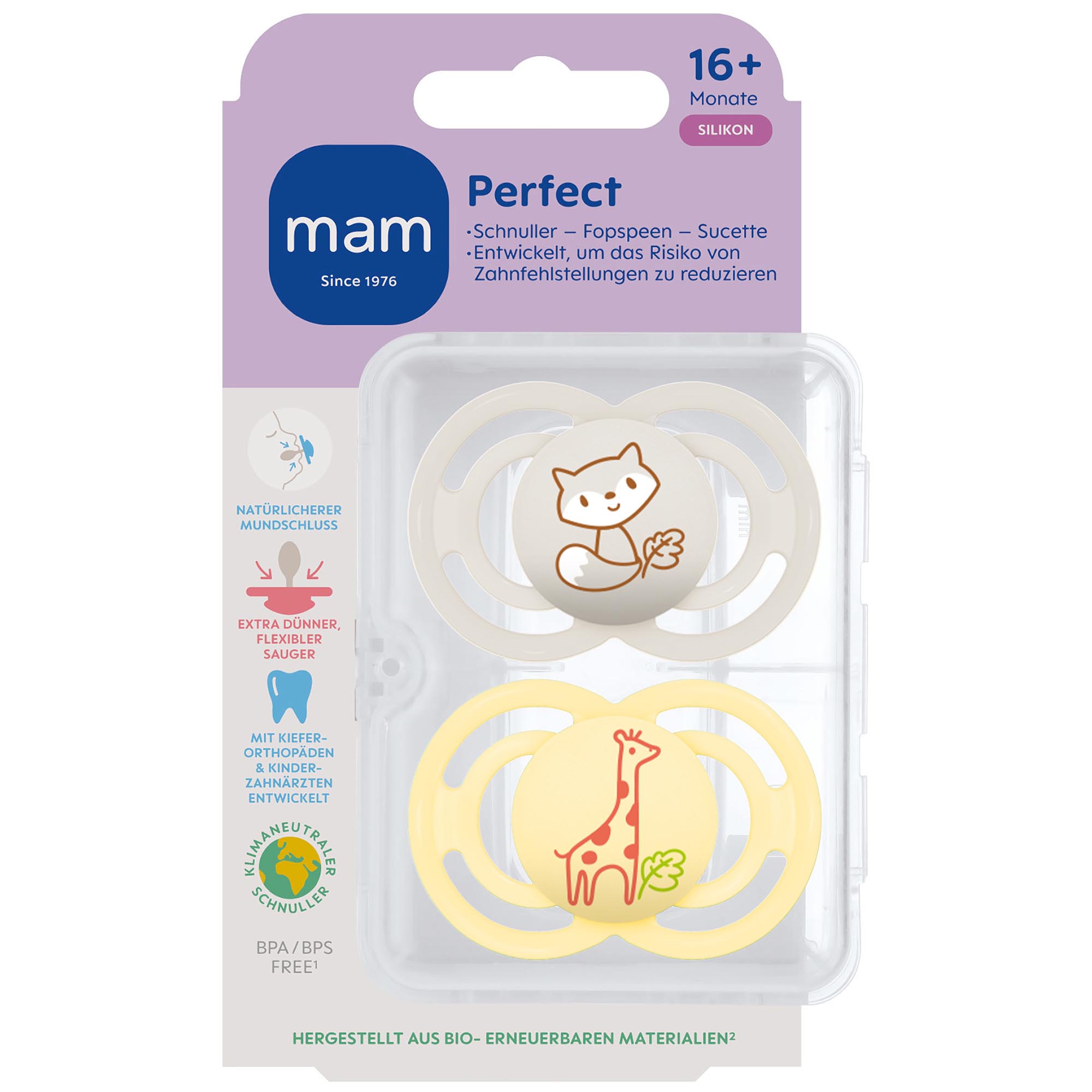 MAM fopspeen Perfect Silikon 16+ maanden multi