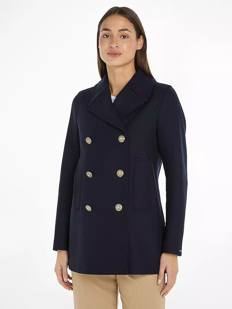 TOMMY HILFIGER Wollmantel dunkelblau
