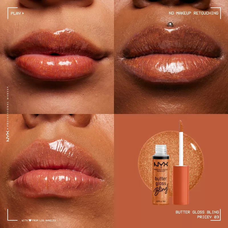 NYX Prof. Makeup Butter Gloss Bling 8 ml - 03 Pricey