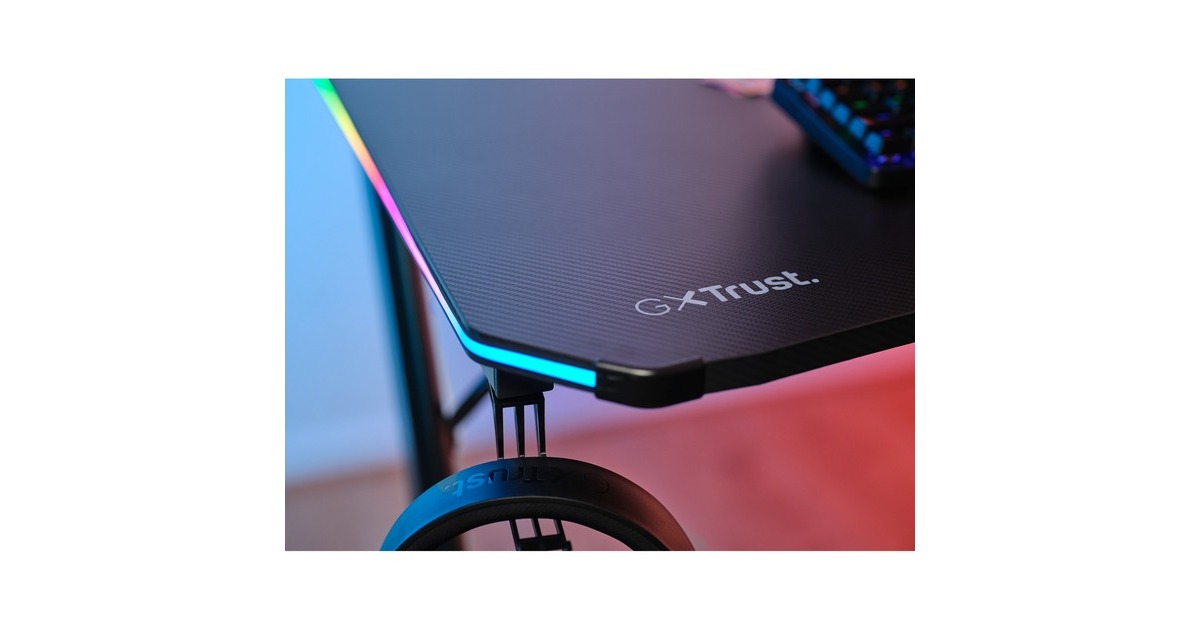 TrustGXT 709 Luminus RGB-gamingbureau gaming desk  (Zwart)