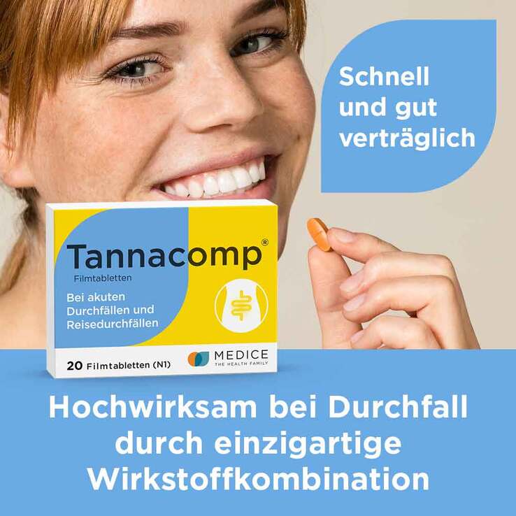 Tannacomp® Filmtabletten bei akutem Durchfall , 20 St