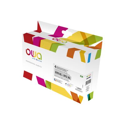 Cartouche compatible HP 971XL/970XL - pack de 4 - noir, cyan, magenta, jaune - Owa K10396OW