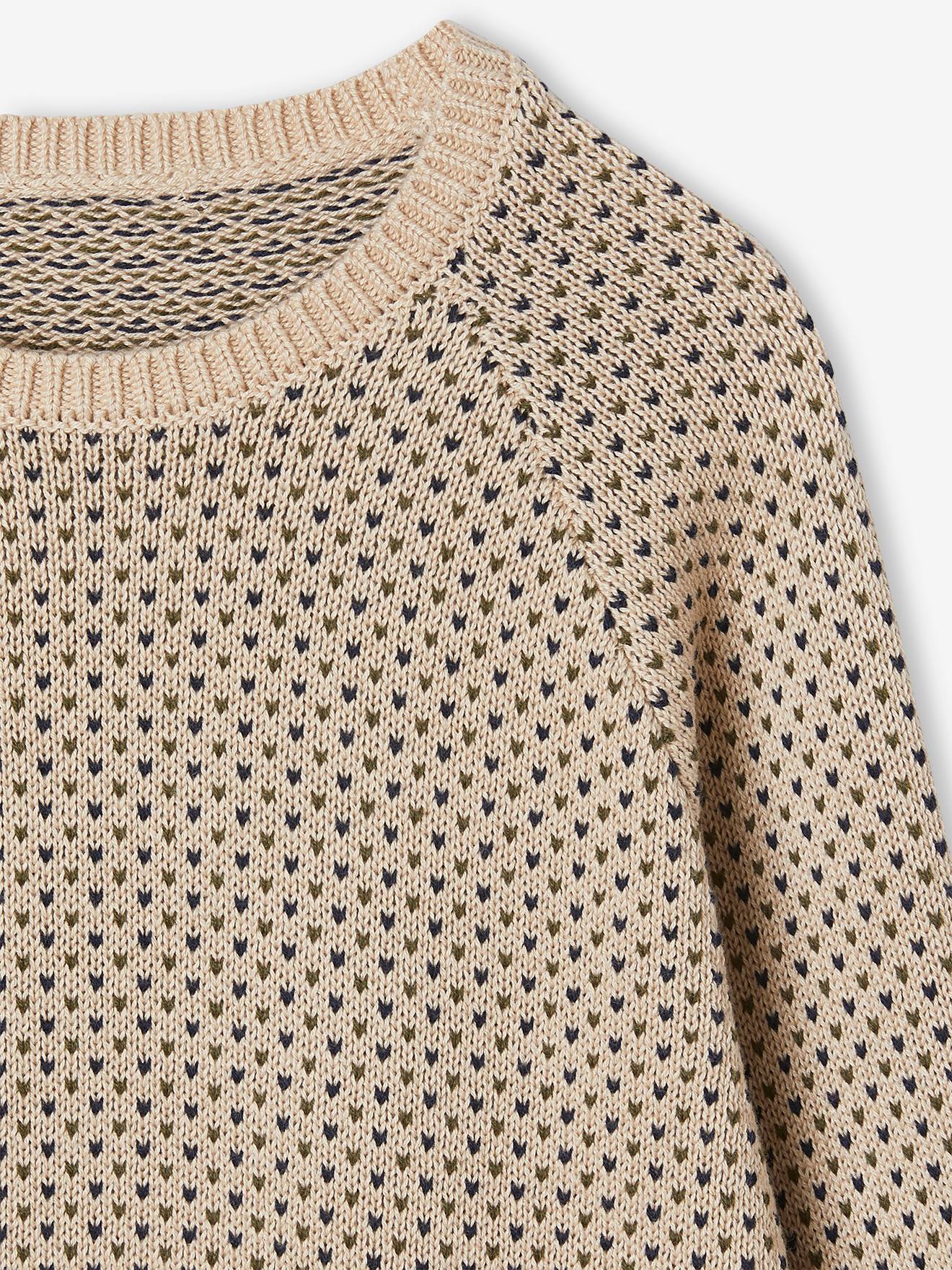 Suéter de tricô elegante para meninos, branco-creme