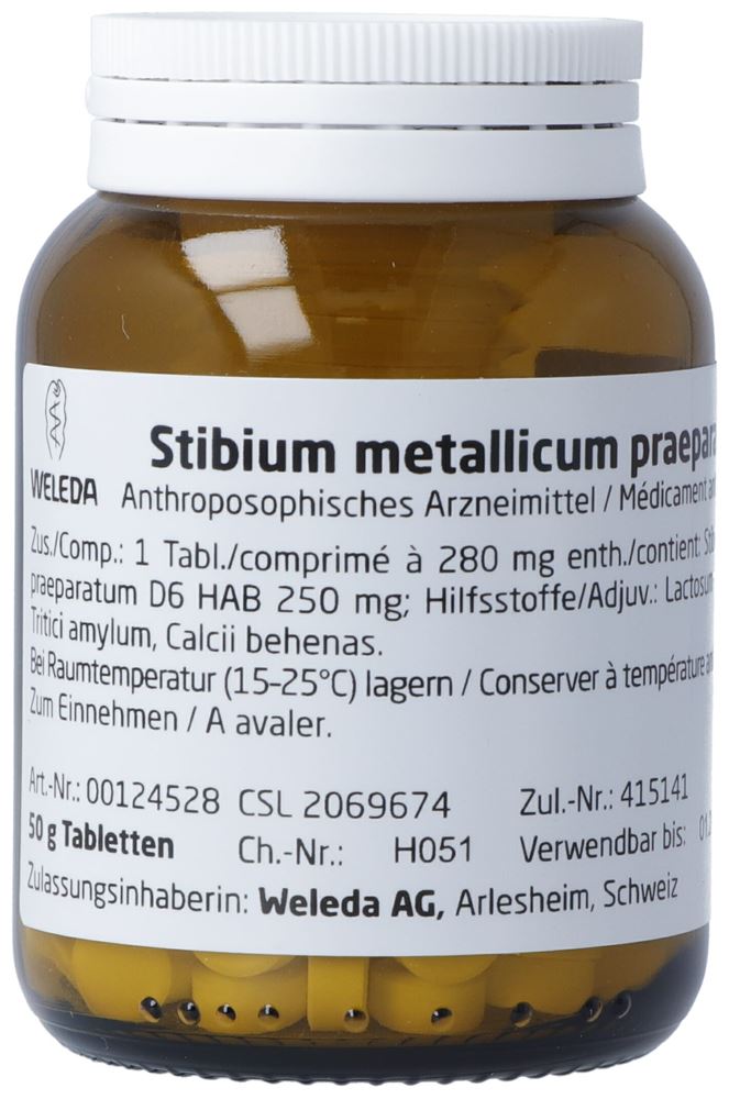 Weleda Stibium metallicum praeparatum Tabl 6 D Fl 50 g