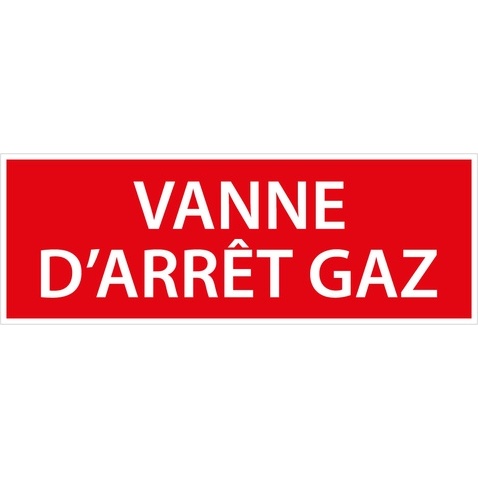 Panneau de signalétique - Vanne d'arrêt gaz - ISO 3864-1