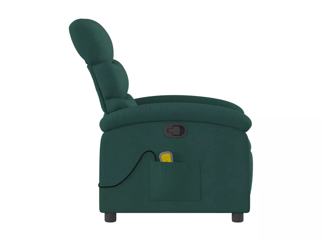 Fauteuil massant inclinable Vert foncé Tissu