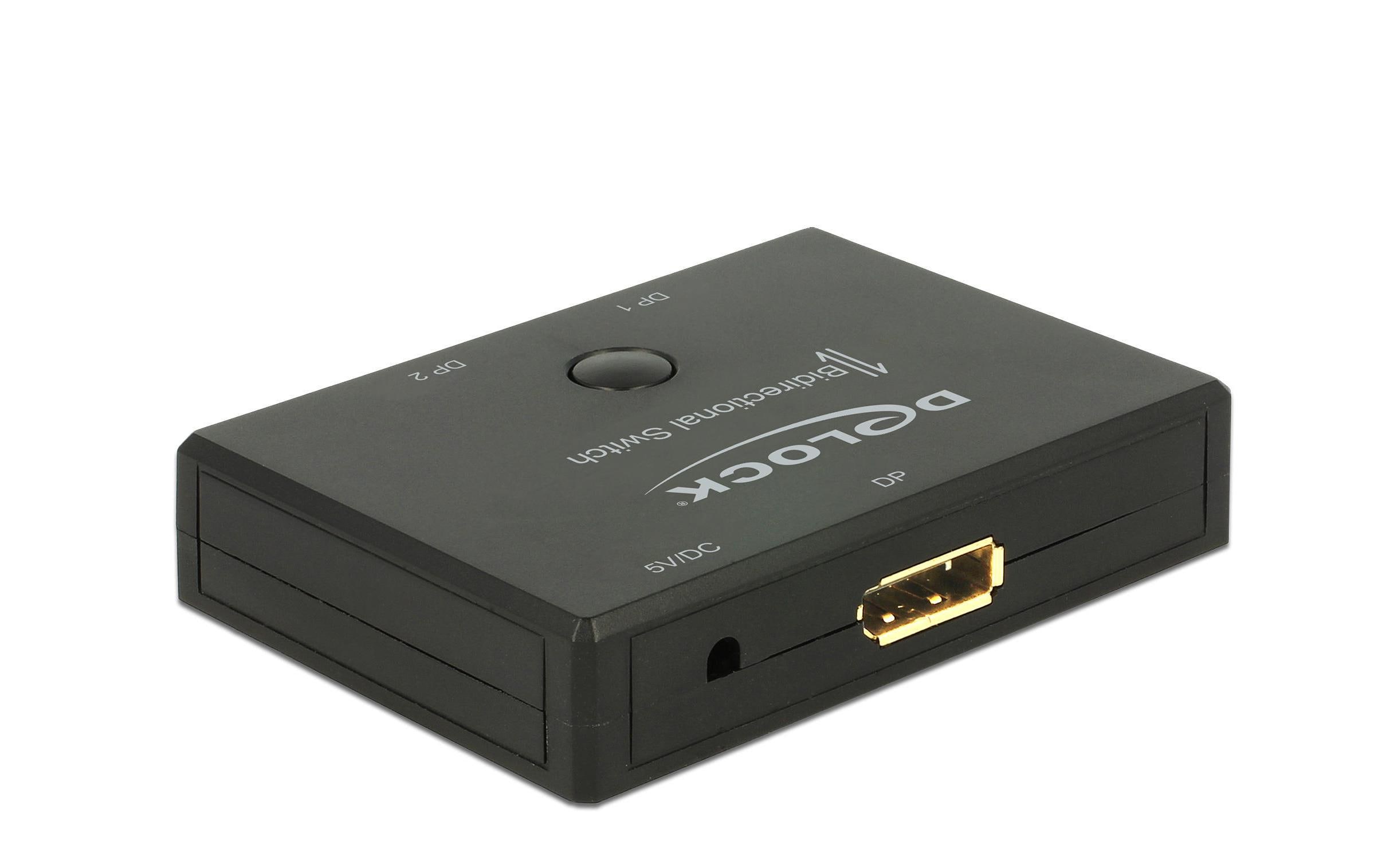 Switchbox Displayport 2in/1Out, 2Out/1In, 4K/60HzBidirektionaler DisplayPort-Umschalter