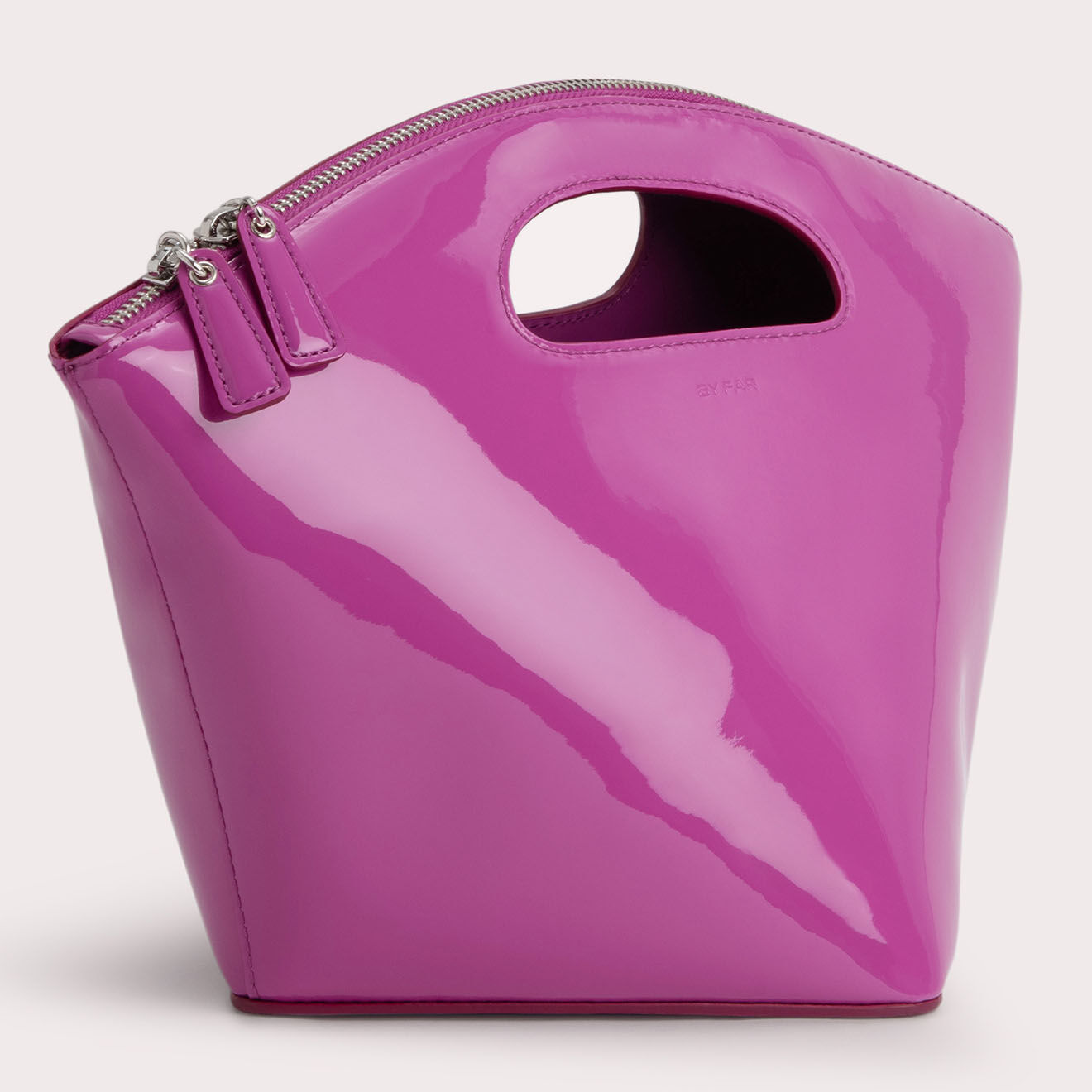 By Far Sac à main en Cuir verni Rubik fuchsia -  23x31x22 cm