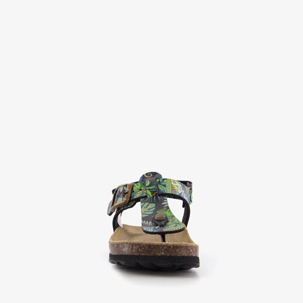 Groot leren kinder sandalen met teenbandje print