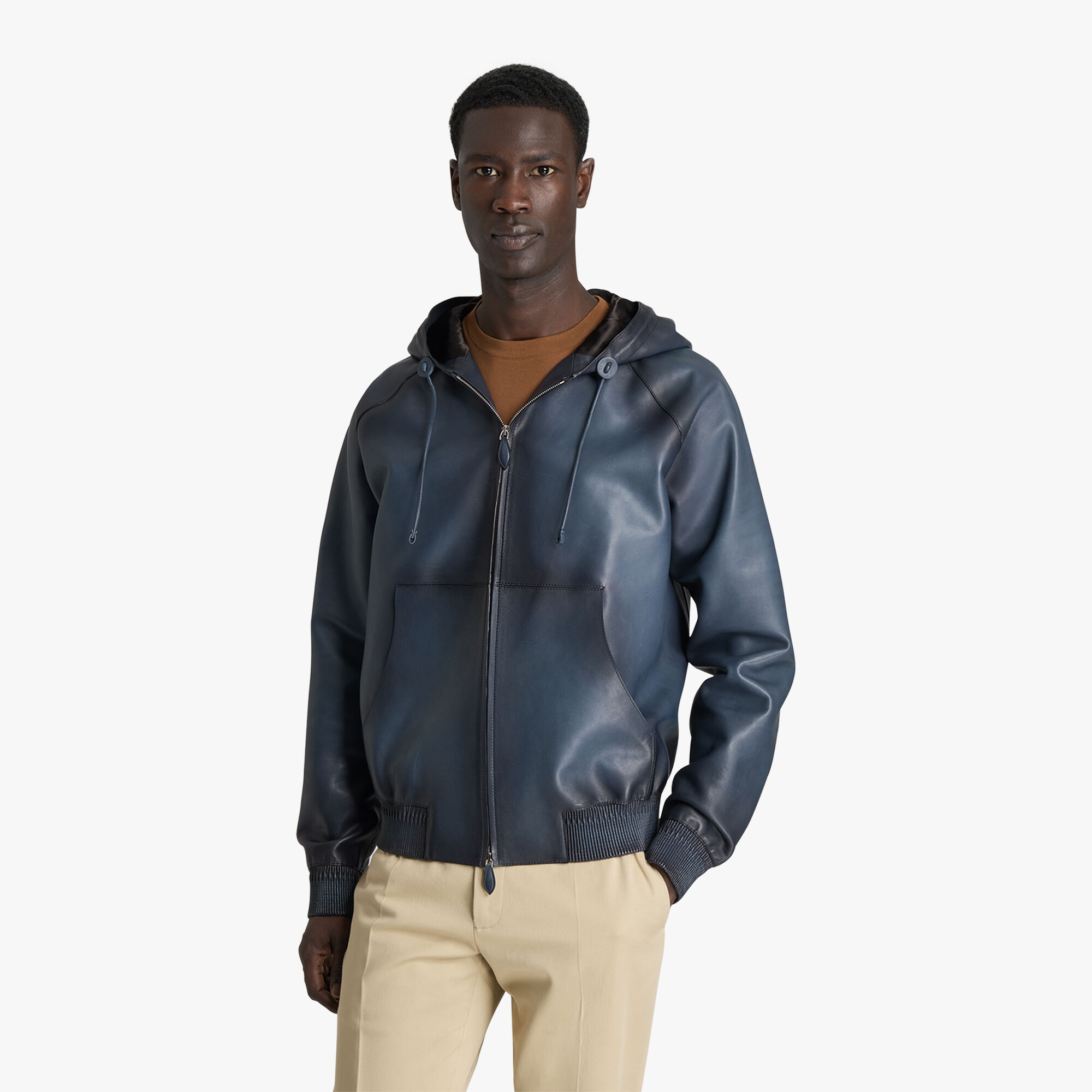 B-Way En Cuir Patine