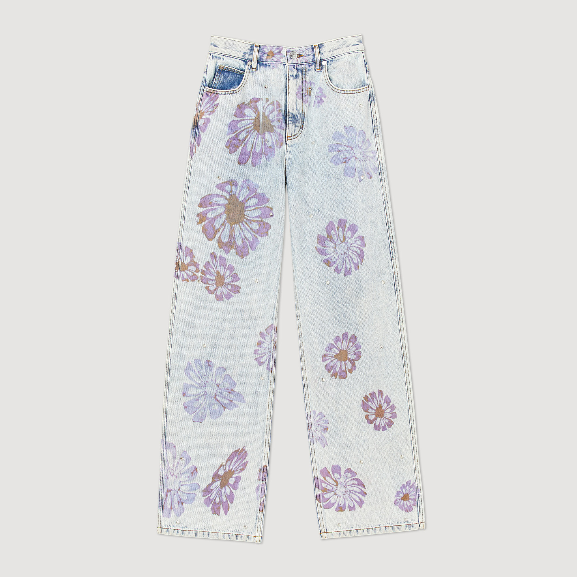 Jean motifs fleurs