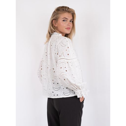 Neo Noir Micah Emb Bluse, Hvid, 36
