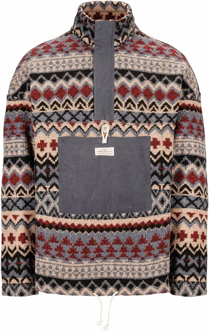 V-Bond Tradition Fleece Herre 520 Faded Blue Pattern