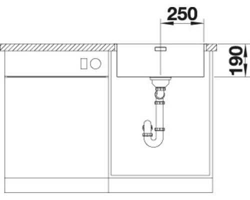 Blanco ANDANO 500-IF spoelbak, 540 x 440 mm, roestvrij staal, 522965