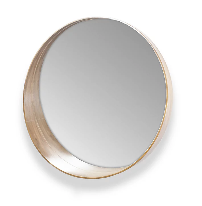 Miroir asymétrique en bois finition chêne l.80 x L.80 cm