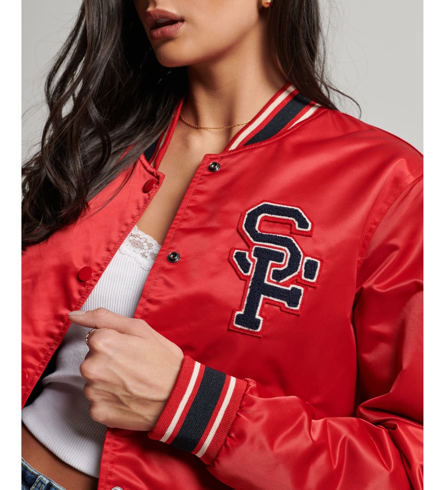 Jaqueta Varsity Superdry Vintage T-Birds na cor vermelha