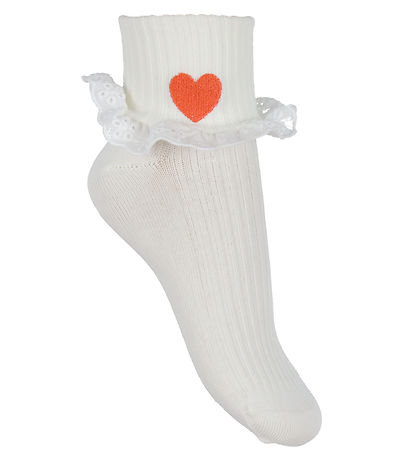 Mini Rodini Strømper - Hearts Lace - Hvid