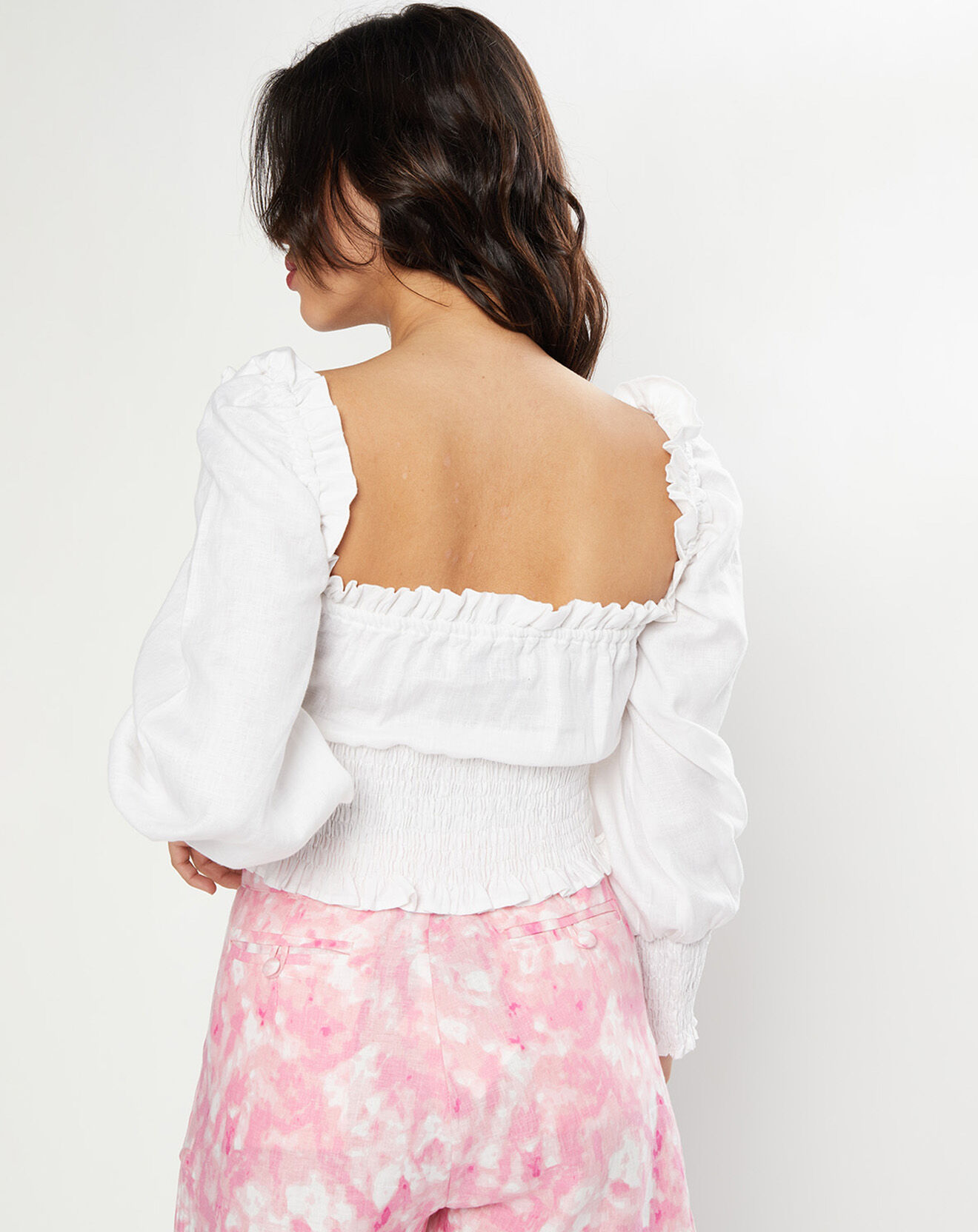 Faithfull the Brand Top 100% Lin Bel Rose blanc