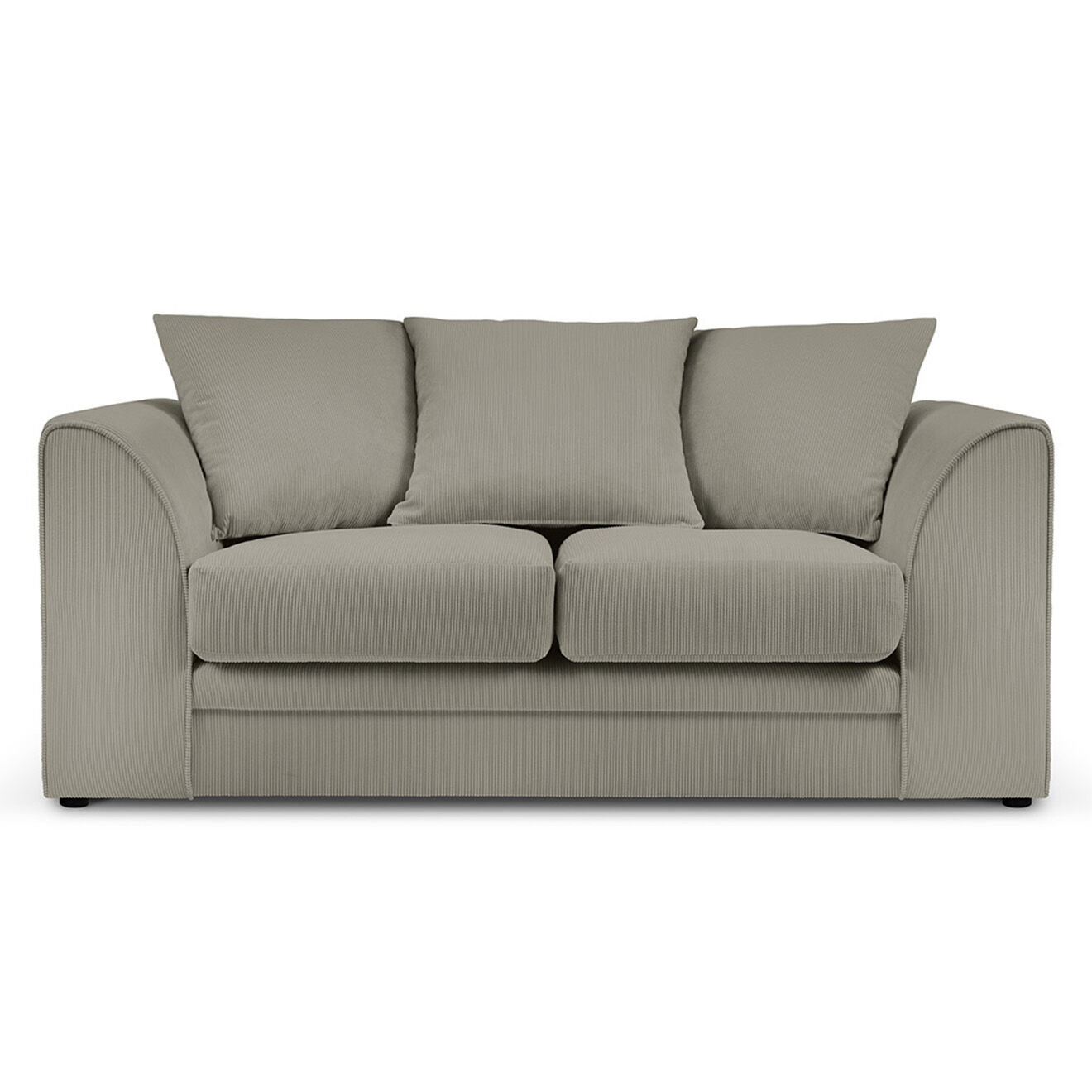 Mazzini Sofas Canapé Quince Velours côtelé 2 Places gris clair - 150x92x80 cm